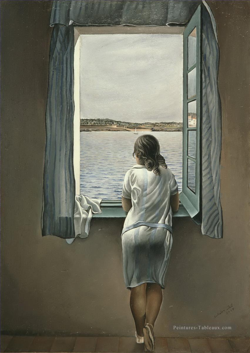 Femme à la fenêtre à Figueres Salvador Dali Peintures à l'huile